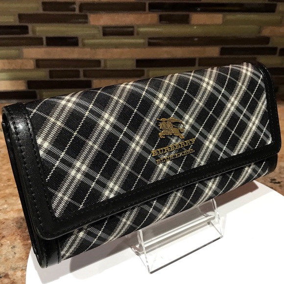 BURBERRY Blue Label Signature Nova Check Long Wallet 🔥😍🖤 - Picture 3 of 16